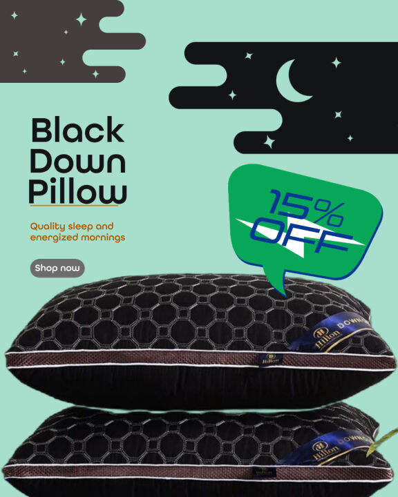 Down Pillow Hilton in Black Lazada PH