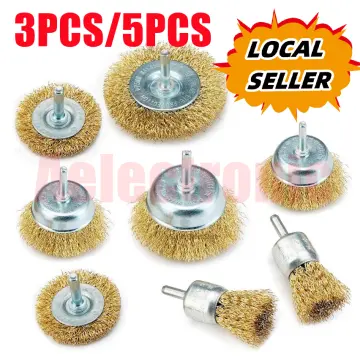 3pcs Drill Wire Wheel / Cup / Long Brush Metal Cleaning Rust Removal  Grinder Set