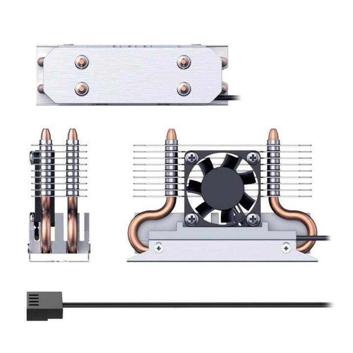 M.2 2280 SSD จรวดฮีทซิงค์พัดลมระบายความร้อนในตัว4Pin 6000รอบต่อนาที30 ...