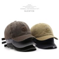 หมวกเบสบอล SLECKTON สําหรับผู้ชายและผู้หญิงปีกสั้นล้างตัวอักษรหมวกกันแดดกีฬากลางแจ้งหมวก Peaked Caps หมวก Snapback ลําลอง Unisex