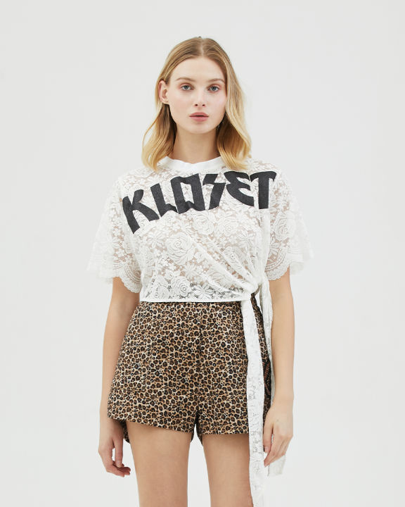 kloset-kloset-leopard-print-shell-shorts-pf22-p001-กางเกงผ้าลายเสื้อ-กางเกงขาสั้น-กางเกงแฟชั่น-การเกงkloset