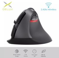 **พร้อมส่ง** Delux M618Mini GX เม้าส์ไร้สายใส่ถ่านขนาดกลาง (สีดำ) 2.4 GHZ Wireless Gaming / Ergonomic Vertical Mouse ใช้กับ PC / Notebook / Mac book