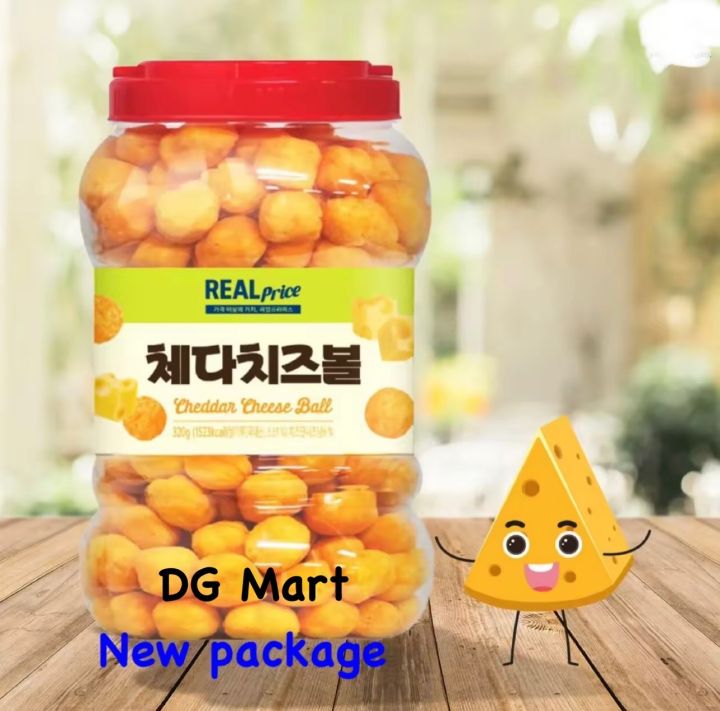 ขนมเกาหลีชีสบอล-real-price-cheese-ball-snack-320gชีส-บอล-เชดด้าร์ชีส-สแน็คไซส์ใหญ่จัมโบ้-ข้าวโพดอบกรอบรสชีส