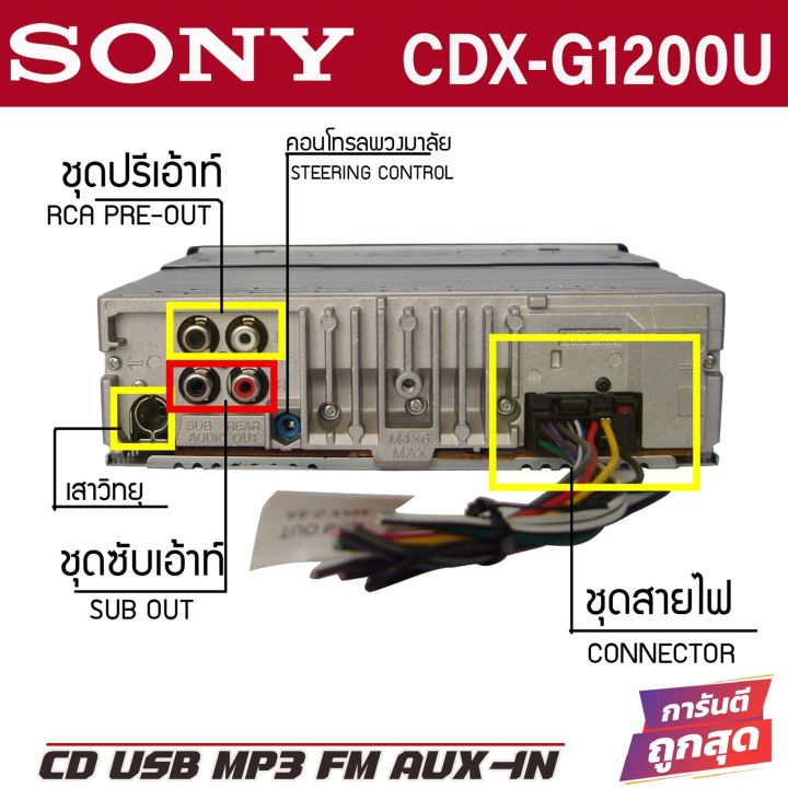 sony-cdx-g1200u-วิทยุติดรถยนต์-วิทยุ1din-cd-mp3-usb-remote-วิทยุ-ซีดี-1-แผ่น-จอแสดงผลมีความคมชัดมากขึ้น-conventional-กำลังขับ-55-x-4-ที่-4-โอห์ม