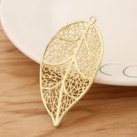 【YD】 6 Pieces Gold Color Large 2 Sided Filigree Charms Pendants for Earrings Making Findings Accessories 56x31mm