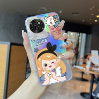 เคสโทรศัพท์ Hp Itel S23เด็กผู้หญิง,เคสโทรศัพท์สลายเลเซอร์ลายการ์ตูนอลิซสโนว์ไวท์สีรุ้งโปร่งใสขอบบางเฉียบ TPU นุ่มเฉียบเคสกันกระแทกมีสีสันในตัวเคสบัตรเลเซอร์