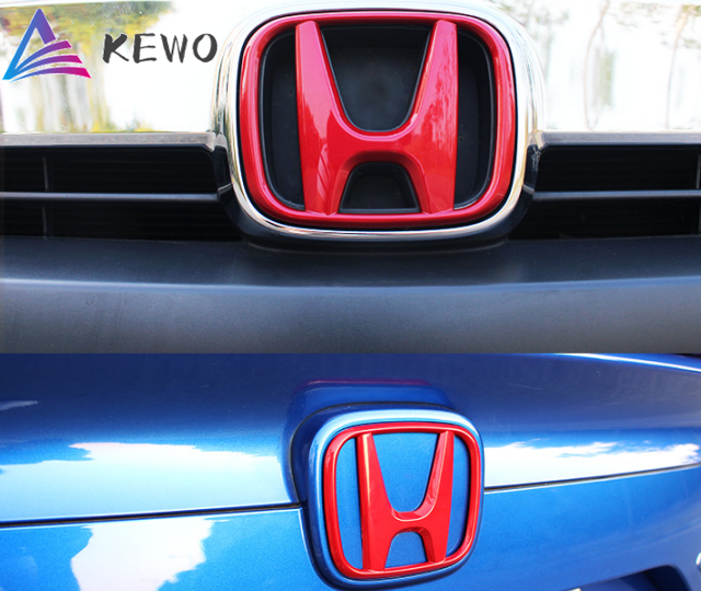 2 LOGO Honda Màu Đỏ Bóng (Trước & Sau) Huy Hiệu/Biểu Tượng CIVIC ...