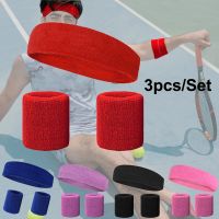 1/3pc Headband Wrist Sweatband Set For Tennis Badminton Fitness Wrist Hair Band Sport Gym Support Towel Sweat Band For Man Women