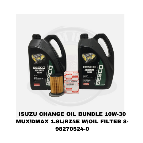 ISUZU OIL CHANGE BUNDLE 10W30 (2GAL/8LTRS) MUX/DMAX 1.9L RZ4E W/OIL