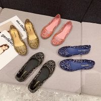 Hollow out sandals the summer of baotou shining crystal shoes jelly flat soft bottom hole beach wholesale ✘۞﹉