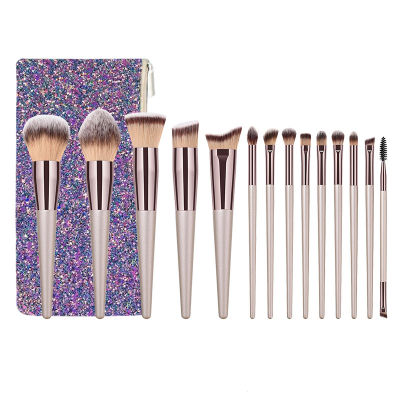 New 14 Champagne Makeup Brush Set 10 Eye Shadow Brush Beauty Tools in Stock