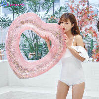 Latutterfly Latterfly 120ซม. แหวนว่ายน้ำ Love-Shaped หนา Inflatable Swim ลอยวงกลมสำหรับอาบน้ำ【cod】