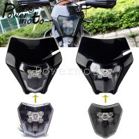 Motocross LED Headlight Supermoto Headlamp Hi/Lo Beam Front Light Cover For Dirt Bike SMC 690 XC-W 250 EXC 300 EXC-F 350 2013-21