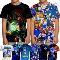 *ENX* New Sonic Childrens T-Shirt 3D Printing Boys Shirt 3-13 Years Old Kids Pullover Short Sleeve Top Cartoon Animation