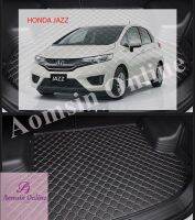 แผ่นรองกระโปรงหลังรถ Trunk Mats FOR HONDA JAZZ แผ่นยางปูรถ ป้องกันไม่ให้ตัวรถสกปรก กันน้ำกันกระแทกป้องกันรอยขีดข่วนและทนต่อสารเคมี สี Black and Beige