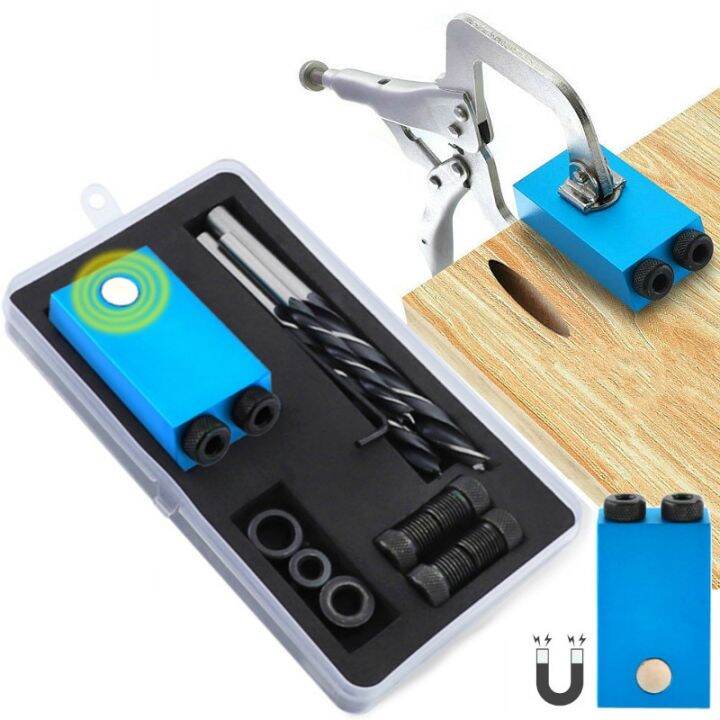 Woodworking 15 Degree Pocket Hole Jig Replaceable 6 8 10mm Drill Guide