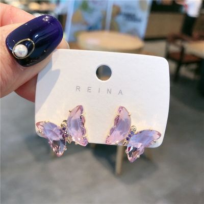 【YF】  2021 Stud Earrings Pink Korean Jewelry Fashion Earring BriconsTH
