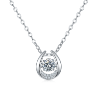 0.5Carat Real Moissanite Pendant Necklace For Women Top Quality 100 925 Sterling Silver Wedding Party Fine Jewelry