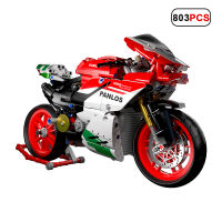 ผู้เชี่ยวชาญทางเทคนิครถอาคารบล็อก Panigale R แข่งรถจักรยานยนต์ชุด DIY ประกอบอิฐก่อสร้างของเล่นสำหรับเด็กผู้ชายผู้ใหญ่ของขวัญ