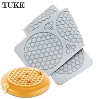 TUKE Bee Grid Shape เรซิ่นซิลิโคนแม่พิมพ์ครัวเบเกอรี่เครื่องมือ DIY เค้ก Pastry Fondant Moulds ขนมช็อกโกแลตลูกไม้อุปกรณ์ตกแต่ง