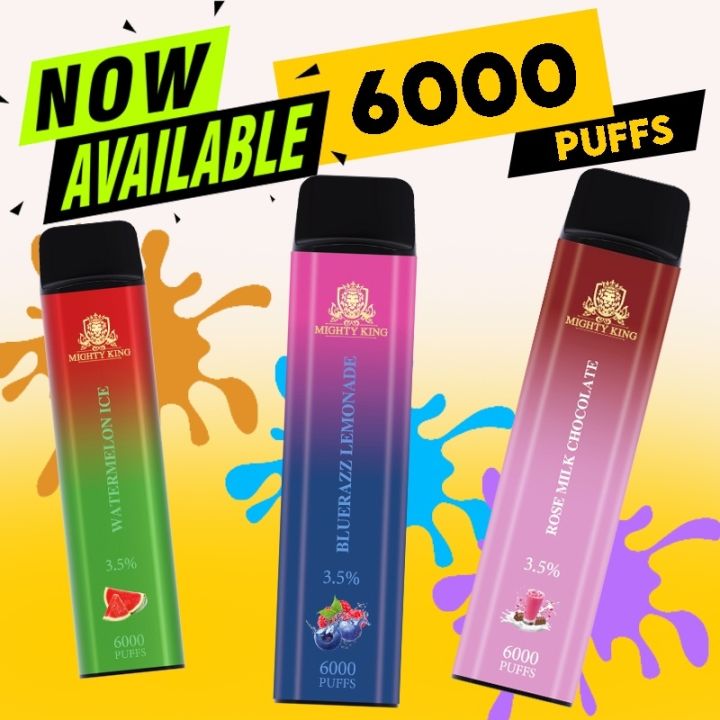 PUFF BAR MIGHTY KING 6000 PUFFS RECHARGEABLE DISPOSABLE PODS MODS ...