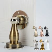 Magnetic Door Stopper Sticker Stainless Steel Hidden Door Holders Catch Floor Wall Mounted Nail-free Doorstop Door Hardware Decorative Door Stops