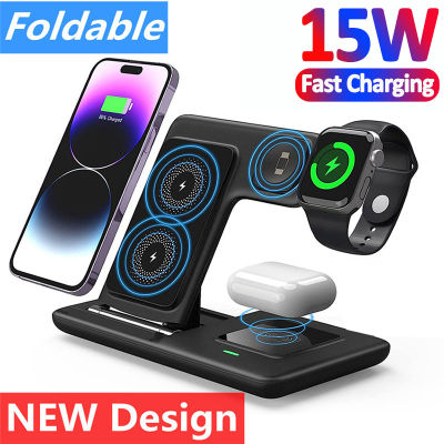 15W Wireless Charger 3 in 1 For iPhone 14 13 12 Pro Max 11 X 8 Fast Charging Dock Station For Apple Watch 8 7 6 Chargers Stand