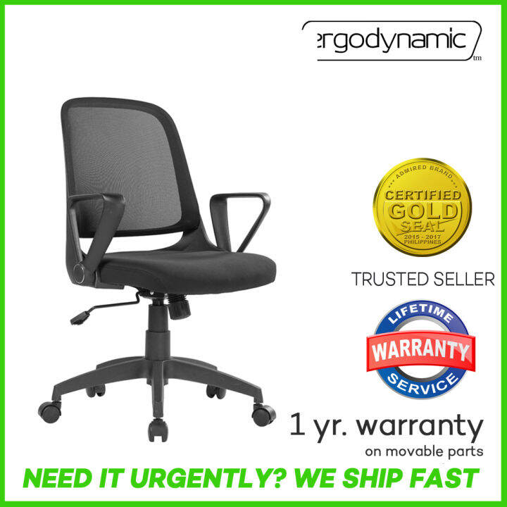 Ergodynamic CH3731BLK Executive Mesh Chair, pneumatic height