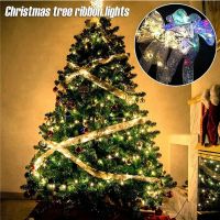 ；‘。、’ Christmas Decoration LED Rion Fairy Lights Christmas Tree Ornaments For Home 2023 DIY Bows Light String Navidad New Year 2024