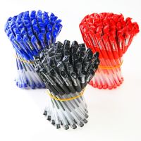 ชุดปากกาหมึกเจล100ชิ้นปากกาแบบแห้งเร็ว0.5มม. สีแดงแบบสีดำสีน้ำเงินอุปกรณ์เติมเครื่องเขียนในโรงเรียน