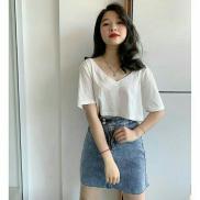 Áo croptop cổ tim