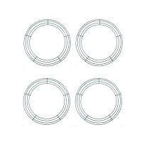 4ชิ้น16นิ้วตกแต่งเทศกาลบ้านศิลปะโลหะกลางแจ้ง DIY หัตถกรรมกลมสวนวาเลนไทน์ประตูทนทานอเนกประสงค์ลวดสากลกรอบพวงหรีด