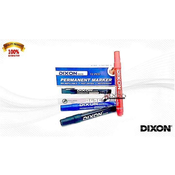 COD Dixon Permanent Marker / Pentel Pen Refillable Set of 12 1 Box