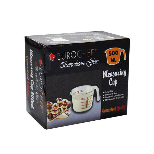 Eurochef 500mL/1000ml Borosilicate Glass Measuring Cup oven safe