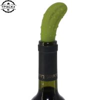 Silicone Cucumber Plug Cork Bottle Stopper Resealable Red Wine Silicone Cork Tools Cucumber Shape Design Bar Kitchen Accessories