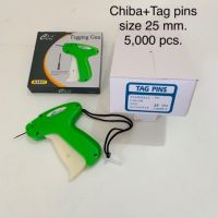 Tagging Guns เครื่องเจาะป้ายราคา ยี่ห้อ Chiba A3801 สีเขียว 1 อัน +เอ็นพลาสติก ขนาด 25 mm.จำนวน 5,000 ชิ้น