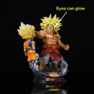 Dragon Ball Broli vs Son Goku Action Figure Q Version Super Saiyan Glowing Eyes Model Dolls Toys For Kids Gifts