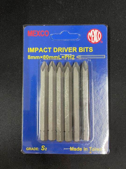 ยกแผง-mexco-ดอกไขควงตอก-ปลายแหลม-ทู่-แบน-ดอกไขควง-ดอกใส่สว่าน-impact-driver