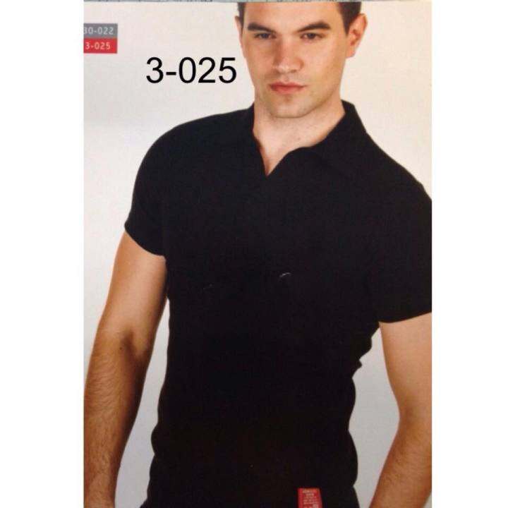 uzem-bodysize-all-black-code-no-3-048-สื้อคอปก-บอดี้ไซค์-วัดรอบอกได้-36นิ้ว-ยาว-27-นิ้ว