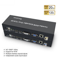 HDMI DVI VGA RJ45 Extender KVM USB 120M ผ่าน IP TCP 20Km HDMI KVM เครื่องขยายไฟเบอร์ HDMI พร้อมเครื่องรับส่งสัญญาณ Over SC USB2.0