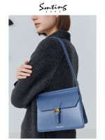 【 Sitin 】 Blue Love Letter Special-Interest Design Underarm Bag High-Grade One Shoulder Bag Cowhide Messenger Bag