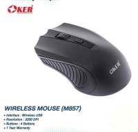 เมาส์ไร้สาย 2.4G WIRELESS MOUSE  (M857) OKER  เมาส์ไร้สาย รุ่น m857