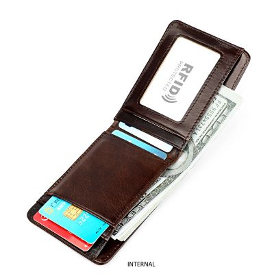 （Layor wallet） วินเทจกระเป๋าสตางค์หนังแท้สำหรับผู้ชาย ID ธุรกิจผู้ถือบัตรเครดิตกระเป๋าคลิปเงิน RFID ปิดกั้นมินิกระเป๋าสตางค์ผู้ชาย39; S