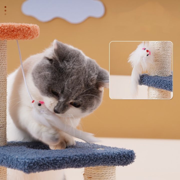 คอนโดแมวฝนเล็บแมว-2-ชั้น-ราคาถูก-ที่ลับเล็บแมว-คอนโดแมว-ที่ฝนเล็บแมว-cat-climbing-frame