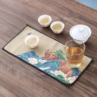 Chinese High-Grade Tea Towel Tea Cloth Plus Thick Absorbent Tea Table Mat Mat Velvet Rag Pot Towel Pad Cloth Accessories Towel