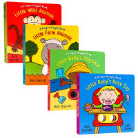 Nick sharratt childrens Enlightenment cognition cardboard hole toy book 4 volumes of English original picture book little babyS busy day a finger wiggle book