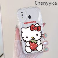 Chenyyka เคส A32 M10s A20 A30ลายการ์ตูนสีสันสดใสลายเฮลโลคิตตี้เนื้อครีมเคสมือถือโปร่งใสเคสซิลิโคนกันกระแทกป้องกันเลนส์กล้องเคสนิ่มแบบใส