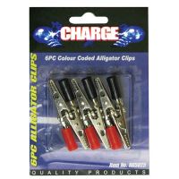 คลิปคีบปากจระเข้ ดำ-แดง 5AMP ALLIGATOR CLIPS - 6 PC RED &amp; BLK - 5AMP RG5025