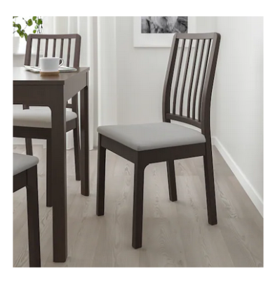 Chair dining upholstered sit comfortably, light grey size 45x51x95 cm.
