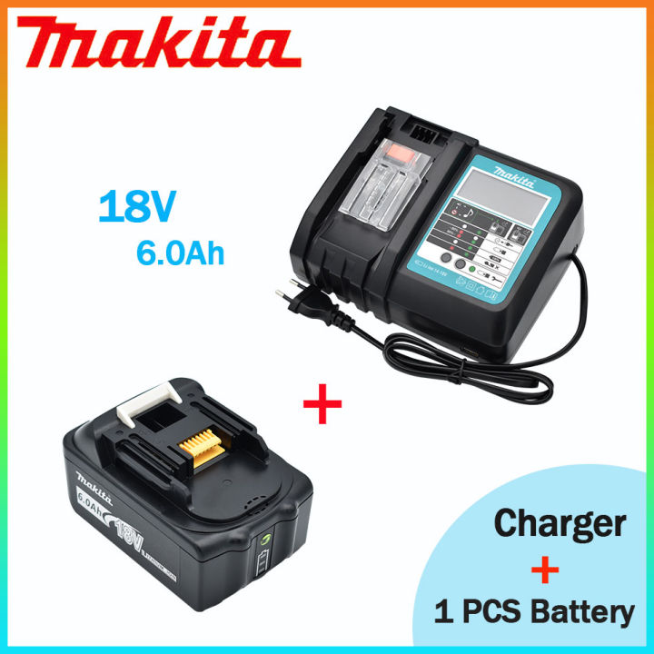 6000mAh 18V 100 Original Makita 18V 6.0AhRechargeable Power Tools bateri  dengan penggantian li-ion LED LXT BL1860B BL1860 BL1850